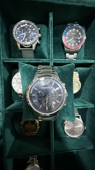 Reloj Emporio Armani Cronógrafo azul con malla de acero
